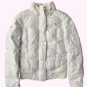 Vintage Abercrombie & Fitch Cream Puffer Jacket
